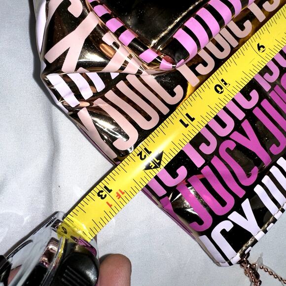 Juicy Couture Makeup Pyramid Beauty Bag Rose Gold Monogram TSA Travel Bottles - Picture 6 of 7